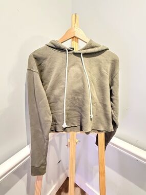 wild fable Olive Cropped Hoodie Sweater